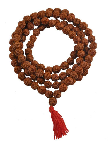 Japa Mala En Semillas Sagradas De Rudraksha + 1 Cuenta 7 Fac