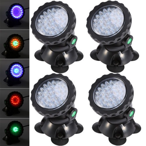 4 X Multicolor 36 Led Subacuático Spot Inundación Luz Sumerg