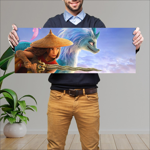 Cuadro Grande 30x80 Cm Peliculas Raya Y Sisu Dragon