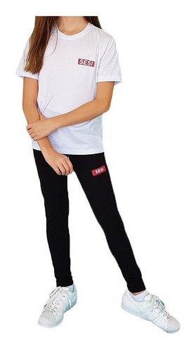 Calça Legging Suplex Uniforme Escolar Sesi Infantil
