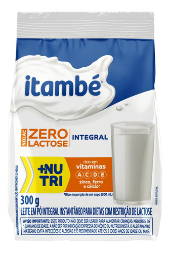 Leite Pó Instantâneo Integral Zero Lactose Itambé Nolac Pacote 300g