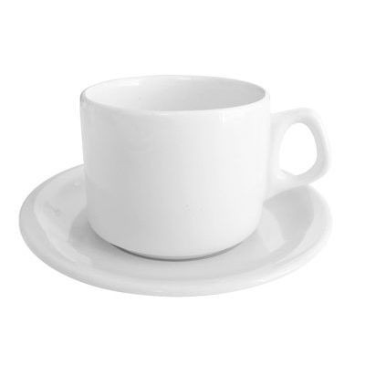 Set 12 Piezas Tazas Desayuno+ Plato K Linea Blanca  Ss