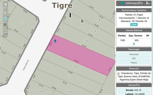 Terreno En Venta, 625m2, En Tigre Centro, Gba Norte