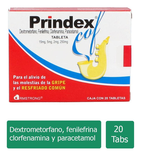 Prindex Cof 15 Mg/5 Mg/ 2 Mg/ 250 Mg Caja Con 20 Tabletas