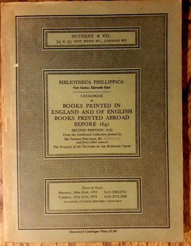 Catálogo Libros Sotheby Books Printed In London Bibliofilia 