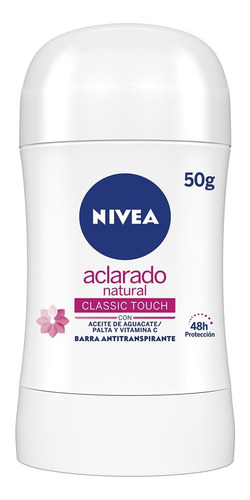 Desodorante Nivea Aclarado Natural Classic Touch Barra 50 Gr