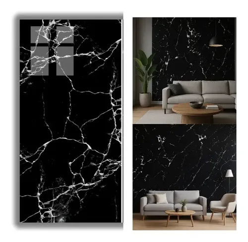 Kit 30 Placas Adesiva Autocolante Painel Mármore 3d Parede Mármore Preto