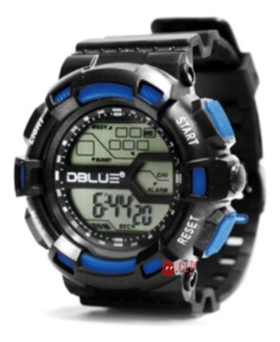 Reloj Deportivo Digital Sumergible 30mts Color Azul - Ps