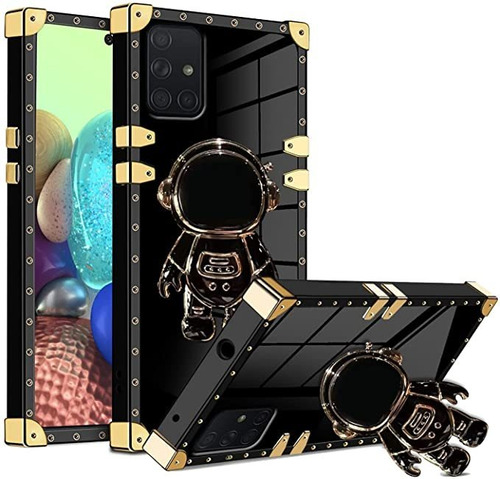 Funda Reforzada Luxury Astronauta Para Galaxy A71 Negra