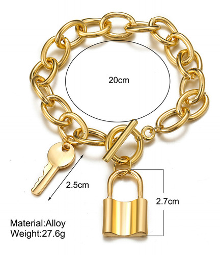 Pulsera De Cadena Gruesa Con Colgante De Cadena Gruesa Cold