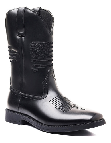 Botas Vaqueras Hombres Hombre Casuales Con Punta Cuadrada