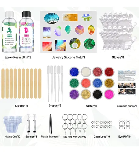 Kit Principiantes X82 Piezas Fabricación Joyas Con Resina
