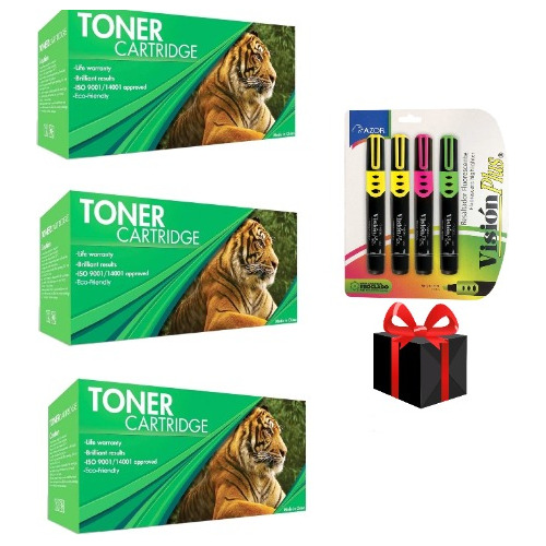Pack 3 Toner Generico Cf217x Con Chip M102 M130 +obsequio!