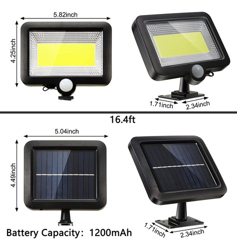 Reflector Solar Led Impermeable Luz Lampara Para Exteriores