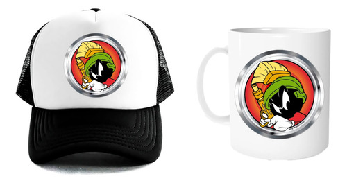 Gorra Unisex De Malla Y Taza 11oz Marvin Looney Tunes