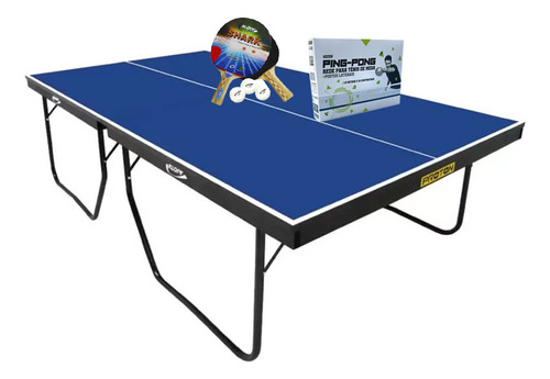 Mesa De Ping Pong 1090 Klopf + Kit Completo 5094 Cor Azul