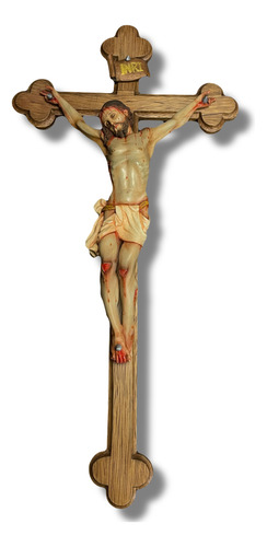 Cristo Tallado En Madera 60cm Total Cuerpo 30cm Cedro Rojo