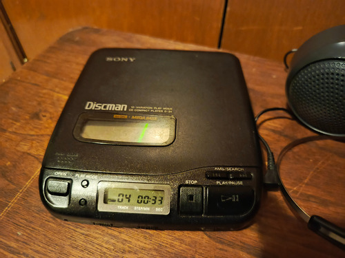 Cd Player Discman Sony D-34 Audio Vintage Walkman Cd Negro (Usado)