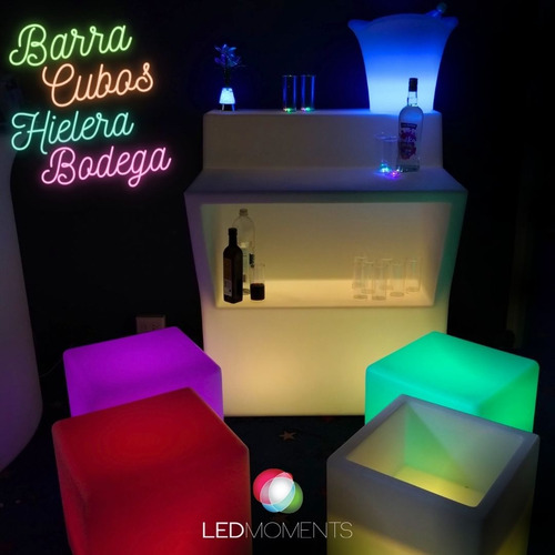 Alquiler Living Led Cubos Sillones Mesas Barras Luminosas