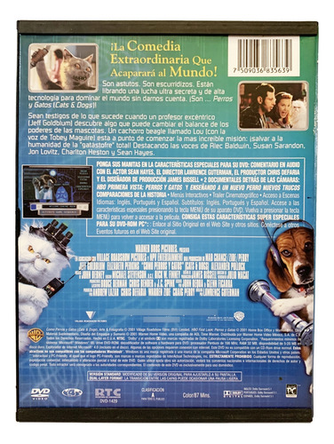 Como Perros Y Gatos- Dvd Cats & Dogs Doblada Al Español (Usado)