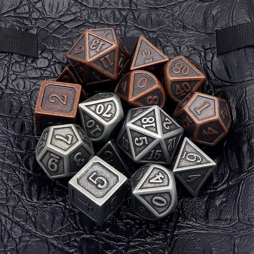 Juego De Dados Haxtec Viking Metal Dnd D&d 7 Piezas De D2...