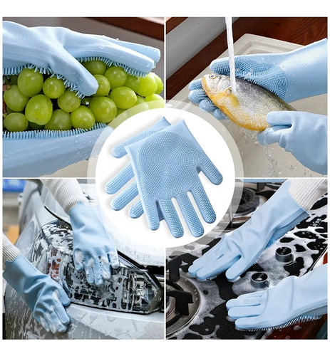 2 Guantes Magico De Silicona Lavaloza Multiuso Limpieza Loza Surtido
