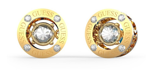 Aretes Para Mujer Guess Originales Solitaire Color Plata