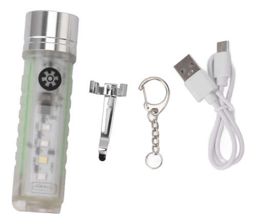 Linterna De Llavero Pequeña Blanca Usb Tipo C