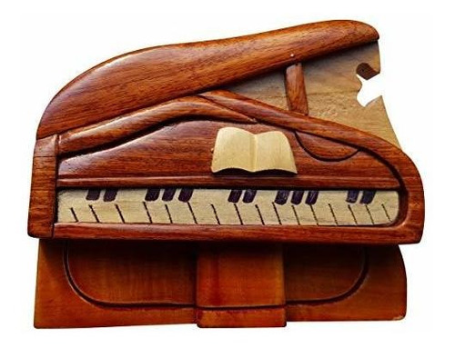 Caja Puzzle De Madera Artesanal Piano Joyero