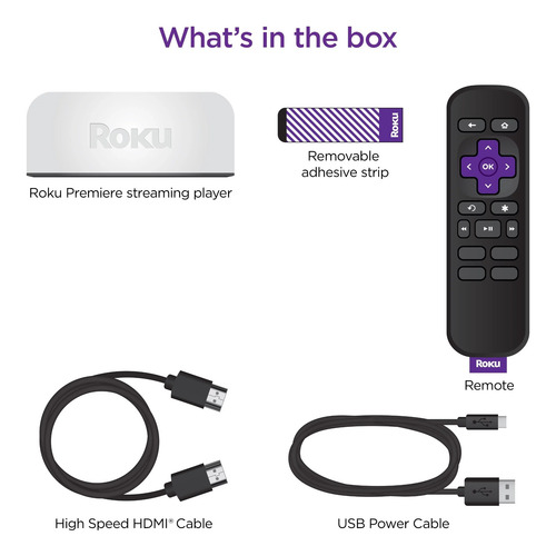 Imagen 6 de 8 de Roku Premiere 3920 Standar 4k & Hdr & Full Hd 1080p C/ Control Remoto Y Hdmi Premium De Alta Velocidad Color Blanco