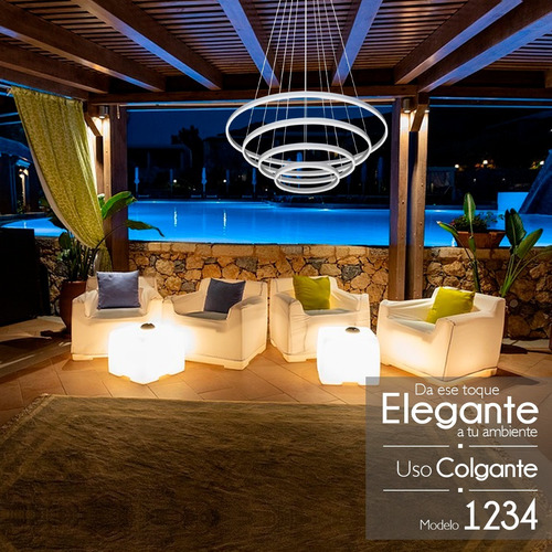 Imagen 8 de 10 de Lampara Led Diseño Elegante Colgante Led 175w Calida / Fria