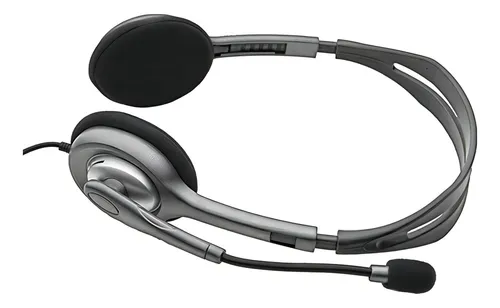 Auriculares Logitech Com Microfono Oficina H111 981-000612 Ajustable Gris