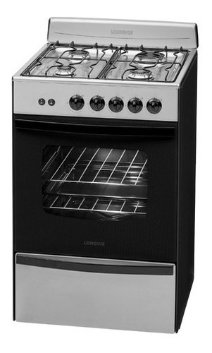 Cocina A Gas Longvie 13331xf 56cm Inox Cajón Parrilla