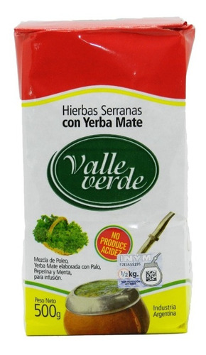 Hierbas Serranas Con Yerba Mate - Valle Verde X500 Gr.