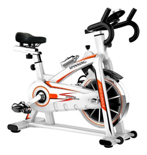 Bicicleta ergométrica Speed Sport S2100 para spinning cor branco e laranja