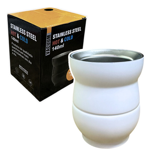 Mate Acero Inoxidable Termico Doble Capa Mediano Frio Calor Color Blanco