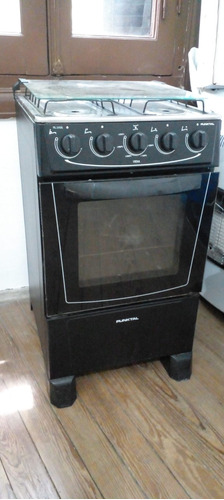 Cocina Punktal  A Gas 4 Hornallas Negra Puerta Con Visor 50l