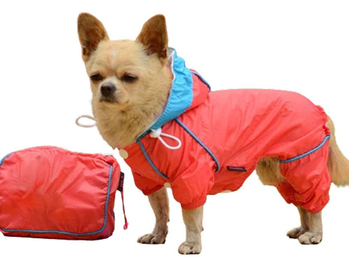 Impermeable Lluvia Para Perro Pequeño O Cachorro Capucha