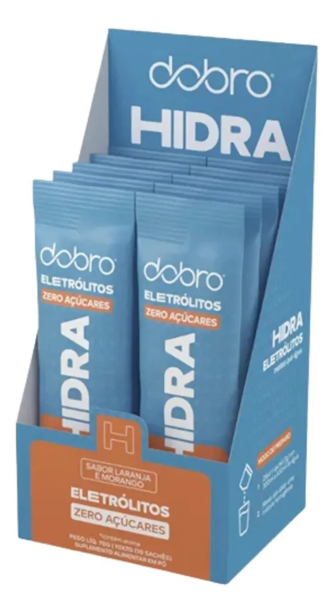 Hidra Eletrólitos Dobro Laranja E Morango 10x7g Sabor 10 Unidades