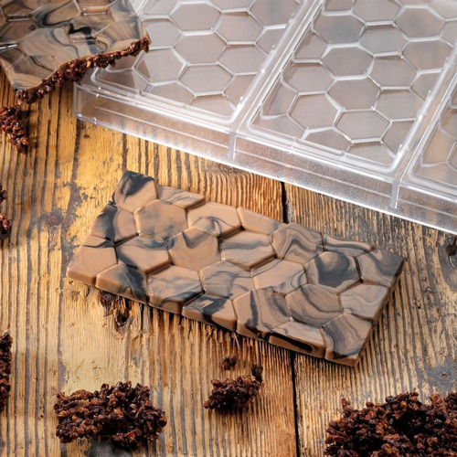 Imagen 3 de 3 de Molde Barra Chocolate Policarbonato Pavoni Pc5006 Pavé