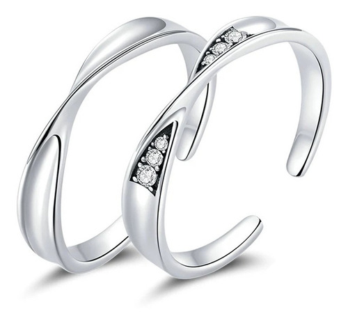 Anillos Plata 925 Ajustables Pareja Amor Novios Ilusiones 