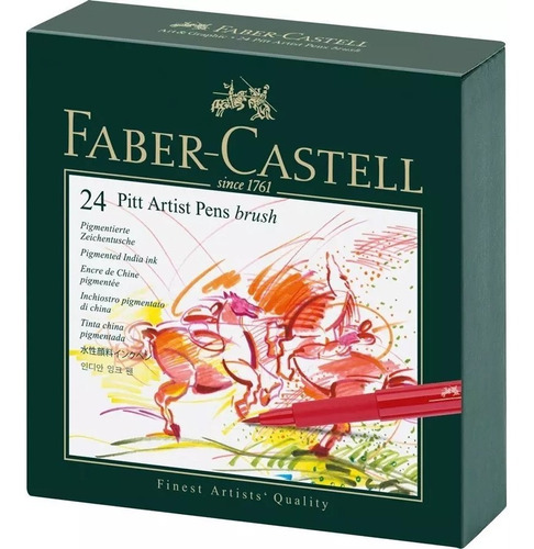 Conjunto de estúdio Marcadores Pitt Artist Brush X 24 Faber Castell