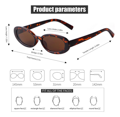 Judoo Gafas De Sol Retro Ovaladas Para Mujeres Y Hombres De