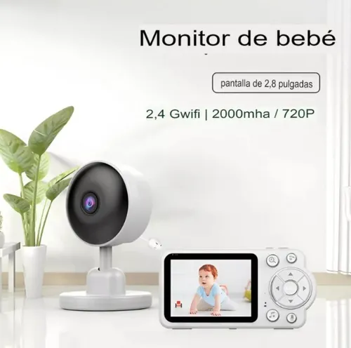 Cámara Monitor De Bebé Inteligente Micrófono Pantalla Lcd