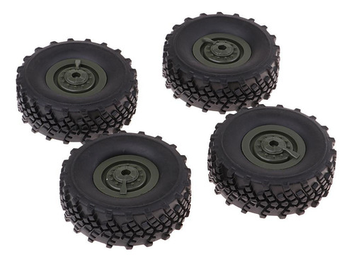 4 Unids / Set Neumáticos De Goma Con Ruedas Para Wpl 1/16