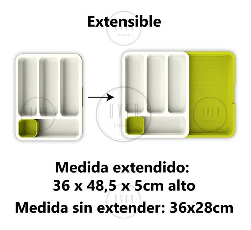 Cubiertero Extensible Organizador De Cubiertos Acc Cocina Pc