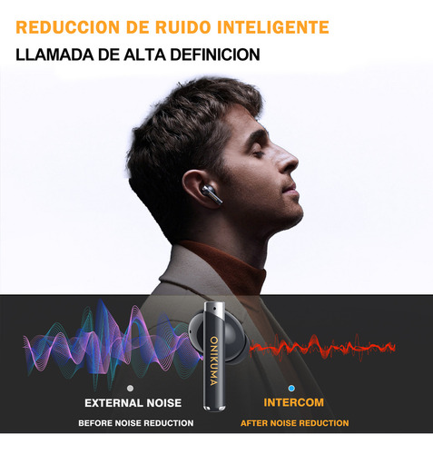 Onikuma T18 Auriculares inalámbricos para juegos con Bluetooth 5.3, cable de silicona y 3 tamaños de tapones para los oídos