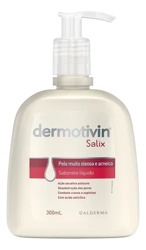 Sabonete Líquido Facial Para Acne Dermotivin Salix 300mL