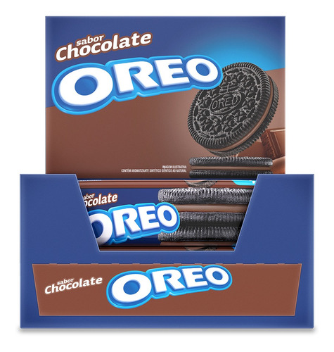 Imagem 3 de 6 de Biscoito Recheado Chocolate Oreo 288g Pack C/8 Un