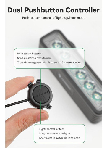Luz De Bicicleta Recargable Por Usb, Alto Faro Con Alarma